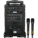 Galaxy Audio TV8 Traveler Series 120W PA System avec lecteur CD / Dual UHF Récepteur / deux microphones sans fil sans fil