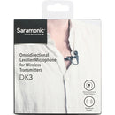 Saramonic DK3F Microphone cravate omnidirectionnel haut de gamme pour émetteurs avec connecteur TA3F mini-XLR verrouillable