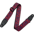 Levy's MPD2-110 Polyester Guitar Strap (Purple and Red Skulls)