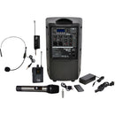 Galaxy Audio Traveler Quest TQ8X PA avec système de micro sans fil GTU-HSP5AB (A et B : 524,5 à 594,5 MHz)