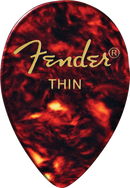 Fender Guitar Pick 358 Shape Classic Celluloid 1/2 Gross - Tortoise Shell - Thin, 72-Count
