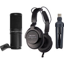 Zoom ZDM-1 Pack micro podcast avec écouteurs, pare-brise, XLR et support de table