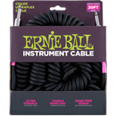 Ernie Ball 6044EB Coiled Straight/Straight Instrument Cable (Black) - 30'