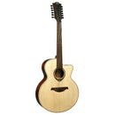Lag Guitars T177J12CE Tramontane 177 Guitare électrique acoustique 12 cordes Jumbo Pan coupé avec EQ - Naturel