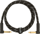 Fender DELUXE Series Angle/Angle Instrument Cable (Black Tweed) -  3'