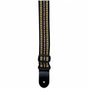 Profile PGS620-1 Sangle de guitare en nylon tissé jacquard de 2 po - Motif de bordure rouge et jaune
