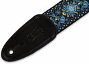 Levy's M8HT-04 Sangle de guitare Hootenanny Jacquard Weave années 60 - 2" (motif bleu)