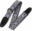Levys M8HT-10 Sangle de guitare Hootenanny Jacquard Weave des années 60 - 2" (motif bleu-blanc)