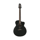 Ibanez JGM10BSN Jon Gomm Guitare acoustique – Table en satin noir, dos et éclisses naturels brillants