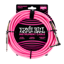 Ernie Ball 6078EB Straight/Angle Braided Cable (Neon Pink) - 10'