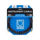 Boss BIC-10 1/4" Straight to 1/4" Straight Instrument Cable 10FT - Red One Music