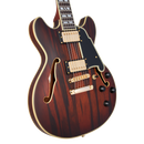 D'Angelico DADMINIDCSBBGS Guitare électrique semi-creuse (Satin Brown Burst)