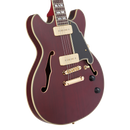 D'Angelico DADMINIDCSTWGS Guitare électrique semi-creuse (Satin Trans Wine)