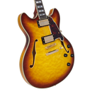 D'Angelico DAEDCXTQITBGS Guitare électrique semi-creuse (Couette Iced Tea Burst)