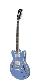 D'Angelico EXCEL MINI DC TOUR Series Semi Hollow-Body Electric Guitar (Slate Blue)