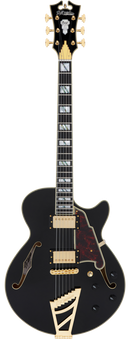 D'Angelico EXCEL SS Series Semi Hollow-Body Electric Guitar (Solid Black)