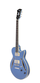 D'Angelico DAESSTSLBSNS Guitare électrique semi-creuse (bleu ardoise)