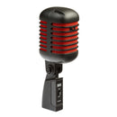 Eikon DM55V2RDBK Vintage Design Professional Vocal Dynamic Microphone (Satin Black with Red Trim)