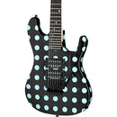 Kramer KNSBBPBF Nightswan Guitare électrique avec Seymour Duncan Humbuckers - Noir/Bleu à pois