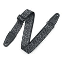 Levy's MPD2-111 Polyester Guitar Strap - 2" (Black & Grey Skulls Motif)