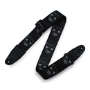 Levy's MPD2-112 Polyester Guitar Strap - 2" (Black & White Scanned Skull Motif)