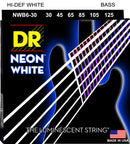 DR Handmade Strings NWB6-30 Neon White K3 Coated 6-String Bass Strings - Medium (30-125)