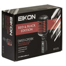 Eikon DM55V2RDBK Vintage Design Professional Vocal Dynamic Microphone (Satin Black with Red Trim)