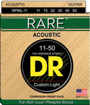 DR Handmade Strings RPML-11 Rare Acoustic Guitar Strings - Custom Light (11-50)