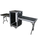 ProX T-18RSP24DST 18U Vertical Shockproof Amp Rack Case w/Side Tables and 4 Casters
