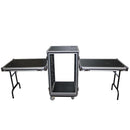 ProX T-18RSP24DST 18U Vertical Shockproof Amp Rack Case w/Side Tables and 4 Casters