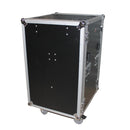 ProX T-16RSP24DST Boîtier d'ampli/rack vertical antichoc 16U avec deux tables latérales et 4 roulettes
