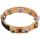 Toca T1010-ABC Tambourin en bois d'acacia 10" - Double rangée avec jingles en laiton et nickel