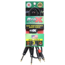 ProX XC-DPR03 3 Ft. Unbalanced Dual 1/4" TS-M to Dual RCA-M High Performance Audio Cable