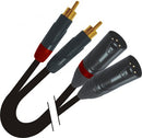 ProX XC-DRXM10 10 Ft. Unbalanced Dual RCA-M to Dual XLR3-M High Performance Audio Cable