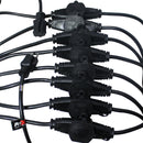 ProX XC-MEP12-529 12/3AWG 120VAC Male to 9 Female Socket Outlets Black Power-Extension Cord W-Covers - 52ft