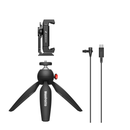 Sennheiser XS Lav USB-C Mobie Kit w/ XS Lav USB-C Lavalier Mic, Manfrotto PIXI Mini Tripod and Smartphone Clamp