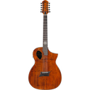 Michael Kelly MK10XKGSFX Forte Port Guitare électrique acoustique 10 cordes avec micro Fishman - Koa brillant