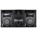 Odyssey FZ10CDJWXDBL Black Extra Deep 10″ Format DJ Mixer and Two Large Format Media Players Coffin Flight Case