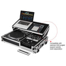 Odyssey FZGS1BM10W Reversible Format DJ Mixer and One Battle Position Turntable Coffin Flight Case w/Glide Platform  - 10″