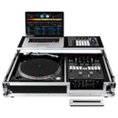 Odyssey FZGS1BM10W Reversible Format DJ Mixer and One Battle Position Turntable Coffin Flight Case w/Glide Platform  - 10″