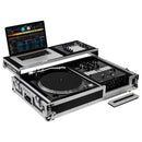 Odyssey FZGS1BM10W Reversible Format DJ Mixer and One Battle Position Turntable Coffin Flight Case w/Glide Platform  - 10″