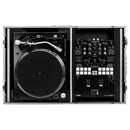 Odyssey FZGS1BM10W Reversible Format DJ Mixer and One Battle Position Turntable Coffin Flight Case w/Glide Platform  - 10″