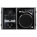 Odyssey FZGS1BM10W Reversible Format DJ Mixer and One Battle Position Turntable Coffin Flight Case w/Glide Platform  - 10″