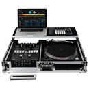 Odyssey FZGS1BM10W Reversible Format DJ Mixer and One Battle Position Turntable Coffin Flight Case w/Glide Platform  - 10″