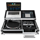 Odyssey FZGS1BM10W Reversible Format DJ Mixer and One Battle Position Turntable Coffin Flight Case w/Glide Platform  - 10″