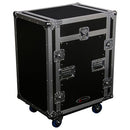 Odyssey FZSRP1112W - Rack combiné 11U incliné en haut, 12U en bas, économiseur d'espace vertical avec roues