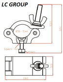 LC Group LCG-10021HS Clamp Half - Silver