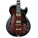 Ibanez AG95QA-DBS Hollow Electric Guitar - Red One Music
