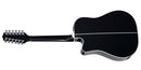 Takamine GD38CE-BLK Dreadnought Solid Spruce Top / acajou électrique acoustique à 12 cordes avec Gigbag (noir)