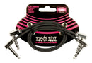 Ernie Ball 6405EB TRS Lot de 2 câbles de raccordement à ruban plat Noir – 30,5 cm